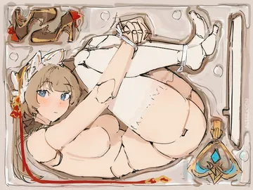 Пост #1464: alterkyon, genshin impact, sandrone (genshin impact), 1girl, blue eyes, bonnet, breasts, brown hair