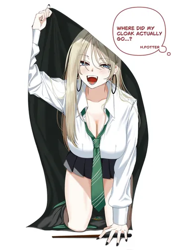 Пост #527: negister, harry potter (series), wizarding world, harry potter, malfoid, 1girl, black skirt, blonde hair, blue eyes, breasts, cleavage, earrings
