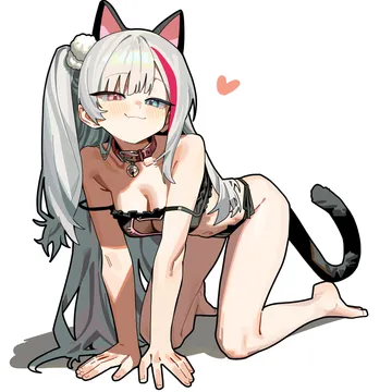 Пост #2925: ruppu, girls' frontline, girls' frontline 2: exilium, mdr (girls' frontline), 1girl, all fours, animal collar, animal cutout