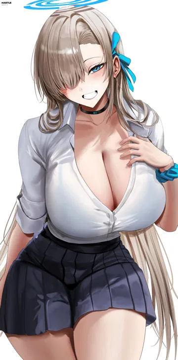 Пост #593: hartle 0, blue archive, asuna (blue archive), asuna (school uniform) (blue archive), 1girl, artist name, blonde hair, blue eyes