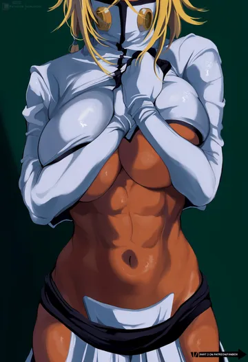 Пост #4096: lady shin, bleach, tier harribel, 1girl, abs, arrancar, blonde hair, breasts