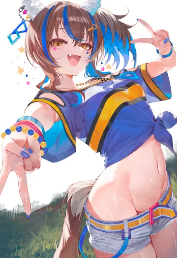 Пост #3909: suujiniku, umamusume, daitaku helios (fun fun party night) (umamusume), daitaku helios (umamusume), :d, 1girl, animal ears, belt