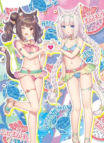 Пост #2724: sayori (neko works), nekopara, chocola (nekopara), vanilla (nekopara), 2girls, animal ear fluff, animal ears, arm strap