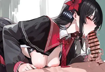 Пост #2442: suujiniku, mahou shoujo no majo saiban, nikaido hiro, 1boy, 1girl, bar censor, bikini, bikini top pull