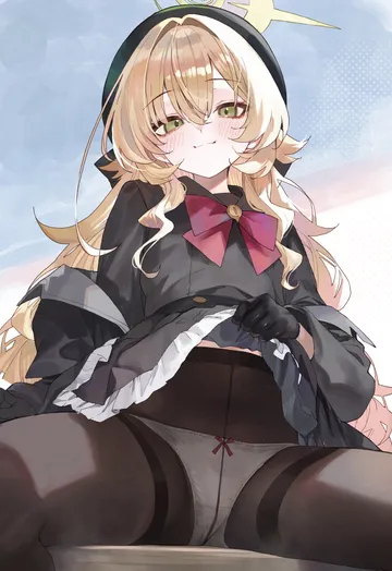 Пост #3956: suujiniku, blue archive, professor niyaniya (blue archive), :3, 1girl, beret, black gloves, black hat