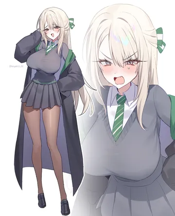 Пост #1078: taiyaki12, harry potter (series), wizarding world, malfoid, 1girl, angry, black coat, black shoes