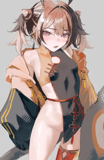 Пост #1542: naokomama, hololive, hololive english, gigi murin, gigi murin (casual), 1girl, ahoge, black dress