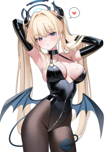 Пост #3370: nannung, blue archive, toki (blue archive), 1girl, alternate breast size (larger), alternate costume, armpits, arms up
