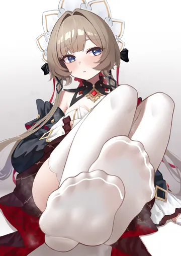 Пост #911: styx, genshin impact, sandrone (genshin impact), 1girl, bare shoulders, blue eyes, blush, breasts