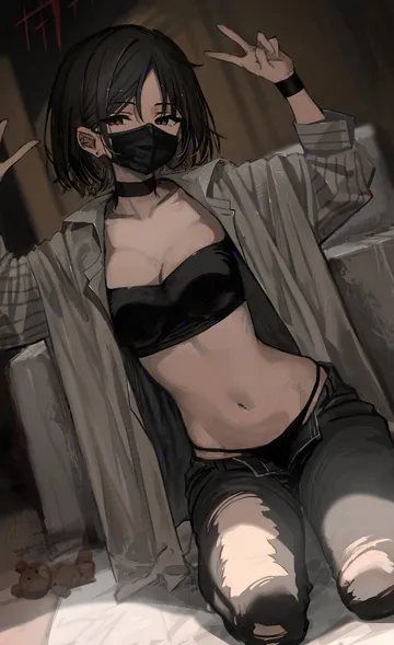 Пост #3584: hidulume, blue archive, misaki (blue archive), misaki (swimsuit) (blue archive), 1girl, bandeau, barbell piercing, bikini