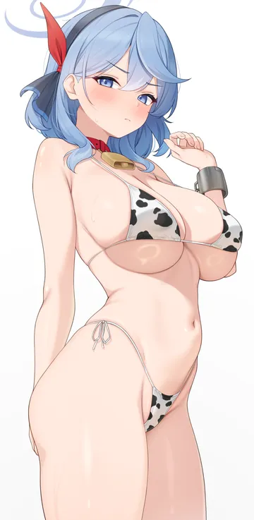 Пост #256: hayasi iru, blue archive, ako (blue archive), 1girl, alternate costume, animal collar, animal print, arm behind back