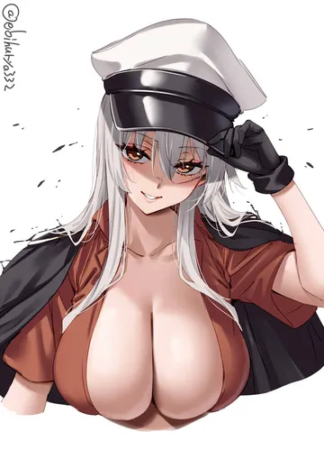 Пост #3518: ebifurya, kantai collection, gangut (kancolle), 1girl, arm up, artist name, black gloves, blush