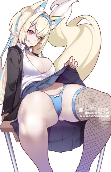 Пост #3827: hot vr, hololive, hololive english, fuwawa abyssgard, 1girl, animal ears, black jacket, blonde hair