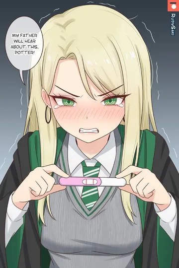 Пост #1318: rudy saki, harry potter (series), wizarding world, malfoid, 1girl, angry, artist name, blonde hair