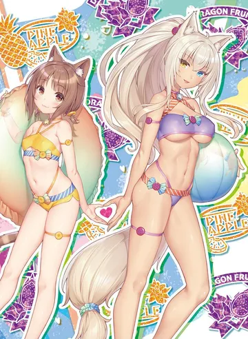 Пост #2725: sayori (neko works), nekopara, azuki (nekopara), coconut (nekopara), 2girls, animal ear fluff, animal ears, arm strap