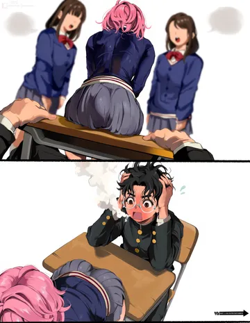 Пост #2345: lady shin, dandadan, shiratori aira (dandadan), takakura ken (dandadan), 1boy, 3girls, ass, ass focus