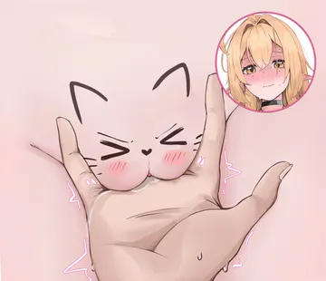 Пост #196: kyo-san, original, 1girl, 1other, ahoge, blonde hair, blush, choker