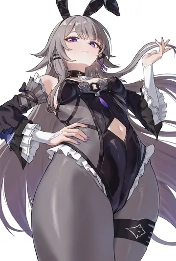 Пост #3219: kadokadokado, honkai (series), honkai: star rail, herta (honkai: star rail), the herta (honkai: star rail), 1girl, adapted costume, animal ear hairband