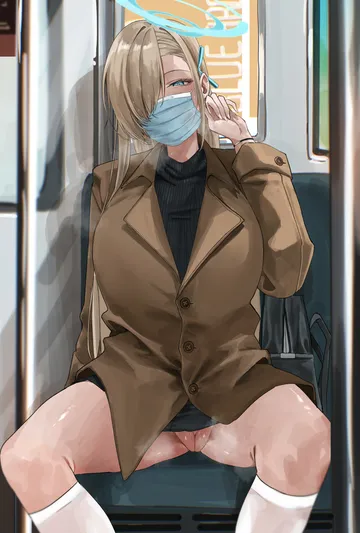 Пост #2755: miz blank, blue archive, asuna (blue archive), 1girl, adjusting hair, black skirt, black sweater, blonde hair