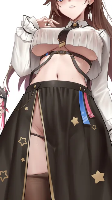 Пост #2548: somebody (leiking00), hololive, azki (hololive), azki (little devil) (hololive), tokino sora, tokino sora (10th costume), 2girls, alternate breast size (larger)