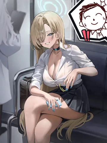 Пост #1601: akamin435, blue archive, asuna (blue archive), asuna (school uniform) (blue archive), doodle sensei (blue archive), sensei (blue archive), !, !!