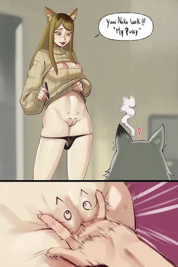 Пост #1261: nagainosfw, yani neko, nishi kaoruko, satou yaniko, :3, ?, 2girls, animal ears
