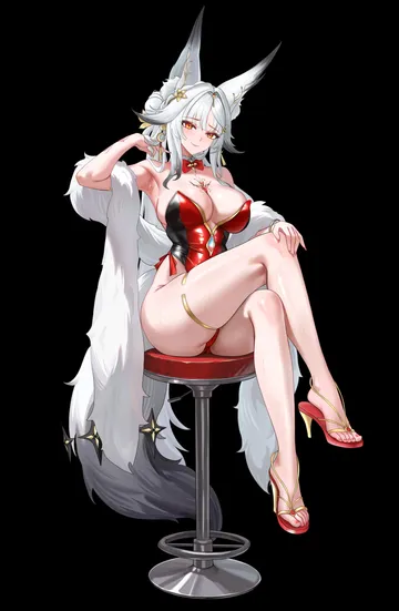 Пост #1124: otakueden1995, wuthering waves, hsin (wuthering waves), 1girl, alternate costume, animal ear fluff, animal ears, armpits