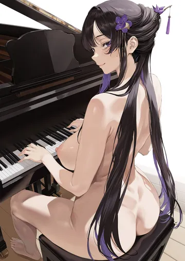 Пост #3917: aoi sakura (seak5545), akutagawa vtuber project, ichihatsu amayo, 1girl, ass, breasts, chinese hairpin, colored inner hair