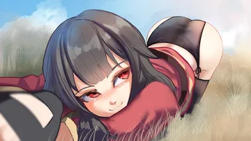 Пост #3763: rancidronin, kono subarashii sekai ni shukufuku wo!, megumin, :3, 1girl, ass, black hair, black panties