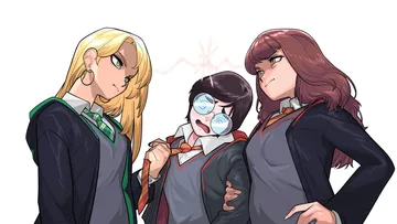 Пост #1477: spaz14, harry potter (series), wizarding world, harry potter, hermione granger, malfoid, @ @, 1boy