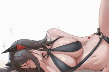 Пост #361: uof, arknights, ines (arknights), 2girls, bikini, black bikini, black hair, breasts