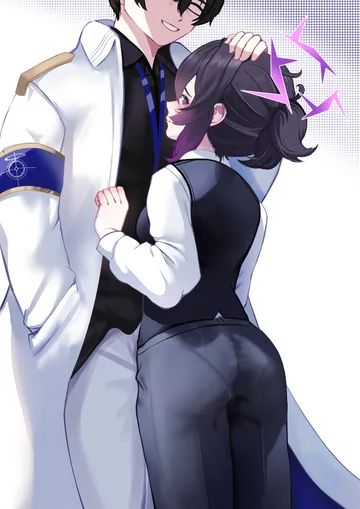 Пост #3783: rancidronin, blue archive, haruka (blue archive), haruka (suit) (blue archive), problem solver sensei (blue archive), sensei (blue archive), ^ ^, 1boy