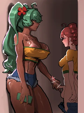 Пост #2176: ookiniku, synthesizer v, utau, vocaloid, brazilian miku, hatsune miku, kasane teto, 2girls