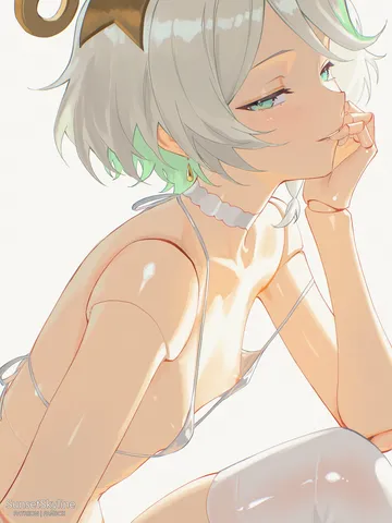 Пост #3548: sunsetskyline, hololive, hololive english, cecilia immergreen, 1girl, bikini, braid, breasts