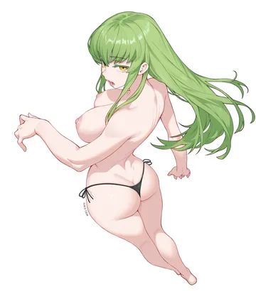 Пост #928: melowh, code geass, c.c., 1girl, artist name, ass, bare legs, bare shoulders