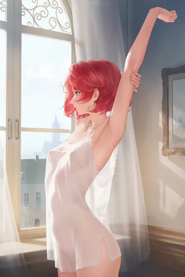 Пост #1436: miura-n315, reverse:1999, marsha (reverse:1999), 1girl, arched back, arm behind head, armpits, arms up