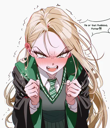 Пост #1153: dixretsa, harry potter (series), wizarding world, malfoid, 1girl, black coat, black shirt, blonde hair