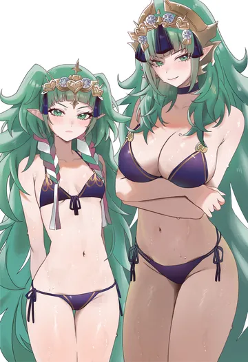 Пост #2379: vitaminechan, fire emblem, fire emblem: fortune's weave, fire emblem: three houses, sothis (adult) (fire emblem), sothis (fire emblem), sothis (young) (fire emblem), 2girls