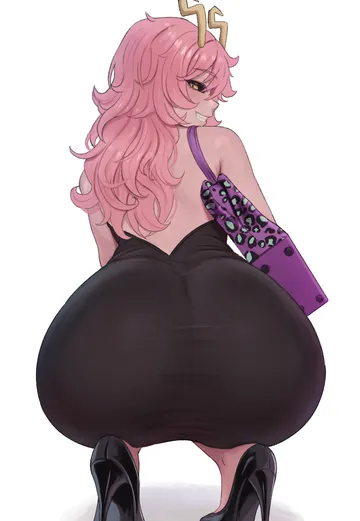 Пост #1131: brikot, boku no hero academia, boku no hero academia: more, ashido mina, 1girl, ass, ass focus, backless dress