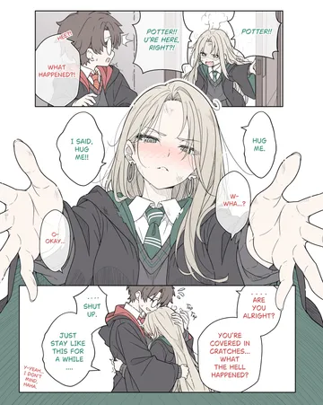 Пост #630: t1kosewad, harry potter (series), wizarding world, harry potter, malfoid, 1boy, 1girl, 3koma