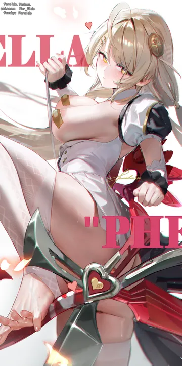 Пост #3250: far side, zenless zone zero, phoenix reffaella, 1girl, ahoge, ass, blonde hair, blush
