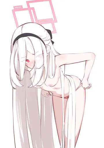 Пост #3620: suzubell2, blue archive, kei (blue archive), kei (student) (blue archive), 1girl, arms at sides, bent over, black bow