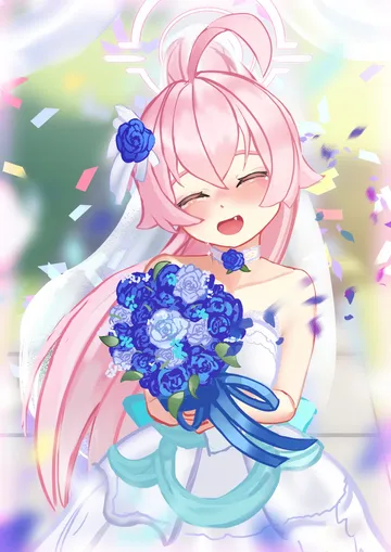 Пост #3690: rancidronin, blue archive, hoshino (blue archive), 1girl, ahoge, alternate costume, bare shoulders, blue flower