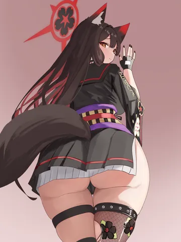 Пост #3119: kmnmmlover, blue archive, wakamo (blue archive), 1girl, animal ear fluff, animal ears, ass, ass focus
