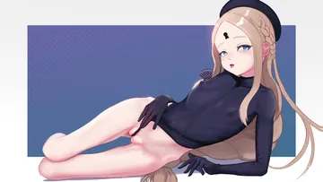 Пост #3704: rancidronin, fate (series), fate/grand order, abigail williams (fate), 1girl, blue eyes, blue hat, blue leotard, braid, brown hair, covered nipples, frontal wedgie