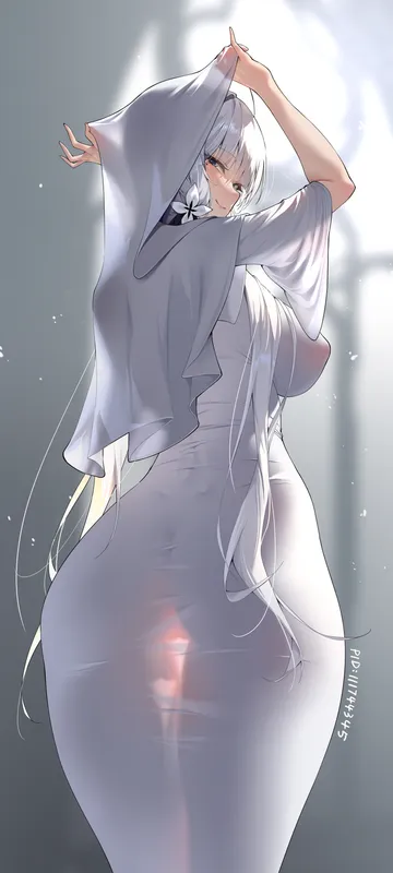 Пост #2788: pugongying, azur lane, illustrious (azur lane), illustrious (wandering glow of midnight) (azur lane), 1girl, arms up, ass, blurry