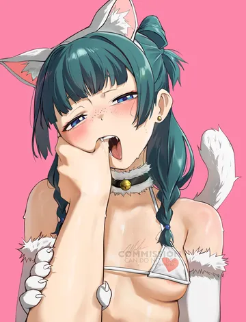 Пост #330: waligner, kusuriya no hitorigoto, maomao (kusuriya no hitorigoto), 1girl, animal ear fluff, animal ears, animal hands, areola slip