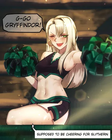 Пост #1107: mawster yowda, harry potter (series), wizarding world, malfoid, 1girl, armpits, blonde hair, breasts