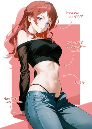 Пост #3104: enu illustip, gakuen idolmaster, idolmaster, hanami saki, 1girl, black panties, black shirt, breasts