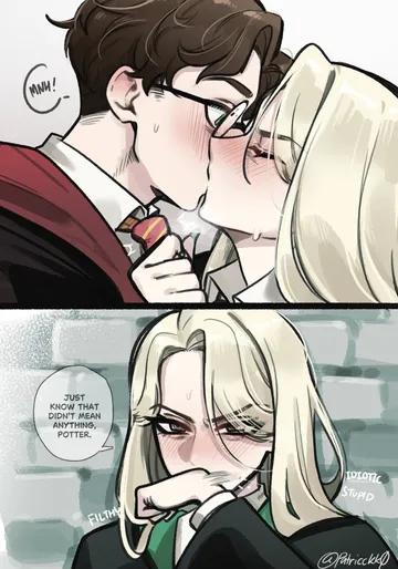 Пост #871: patricckk0, harry potter (series), wizarding world, harry potter, malfoid, 1boy, 1girl, artist name
